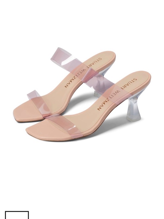Stuart Weitzman Shoes - NWT Stuart Weitzman Pink Transparent Two‑Band Mules (original price $480)